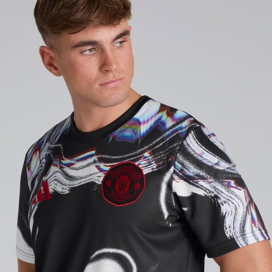 Homme Manchester United 2025/26 Troisième Maillot Pré-Match - Noir