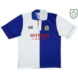 Homme Maillot domicile rétro Blackburn Rovers 1992/94 #6 Homme Maillot domicile rétro Blackburn Rovers 1992/94 #6