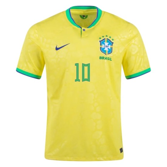 Neymar #10 Brésil Maillot Domicile Coupe du Monde 2022