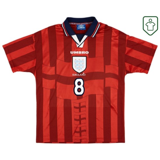 Homme Maillot rétro extérieur Angleterre 1997/99 Gascoigne #8