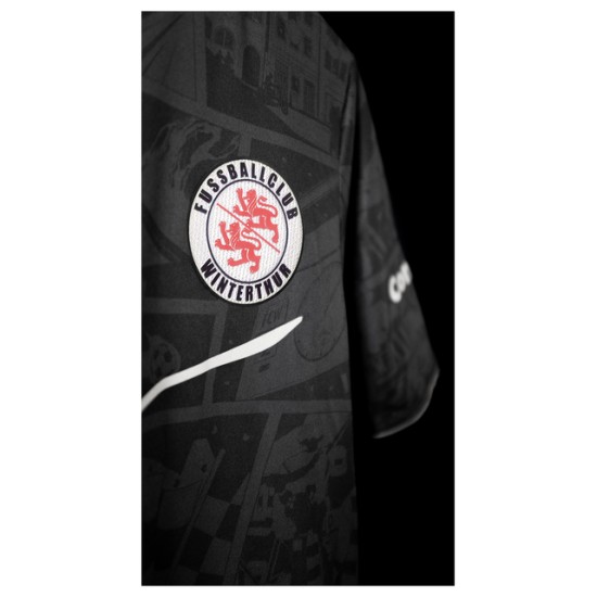 Enfants FC Winterthur 2025/26 Maillot Extérieur - Noir Enfants FC Winterthur 2025/26 Maillot Extérieur - Noir