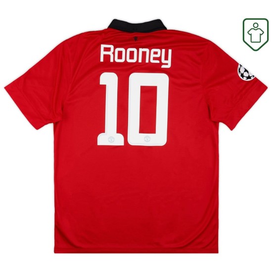 Maillot rétro domicile Ligue des champions homme Manchester United 2013/14 Rooney #10