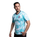 Maillot Femme Cruz Azul Échauffement Troisième 2025/26 – Turquoise/Blanc