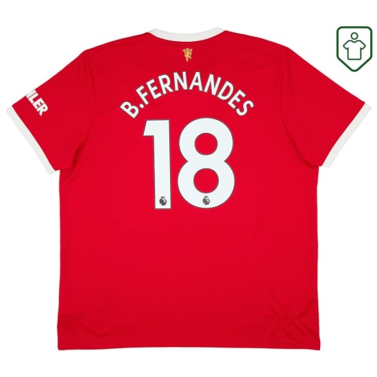 Maillot rétro domicile homme Manchester United 2021/22 B. Fernandes #18