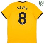Maillot rétro domicile homme Wolverhampton Wanderers 2018/19 Neves #8 Maillot rétro domicile homme Wolverhampton Wanderers 2018/19 Neves #8