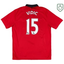 Maillot rétro domicile homme Manchester United 2013/14 Vidic #15