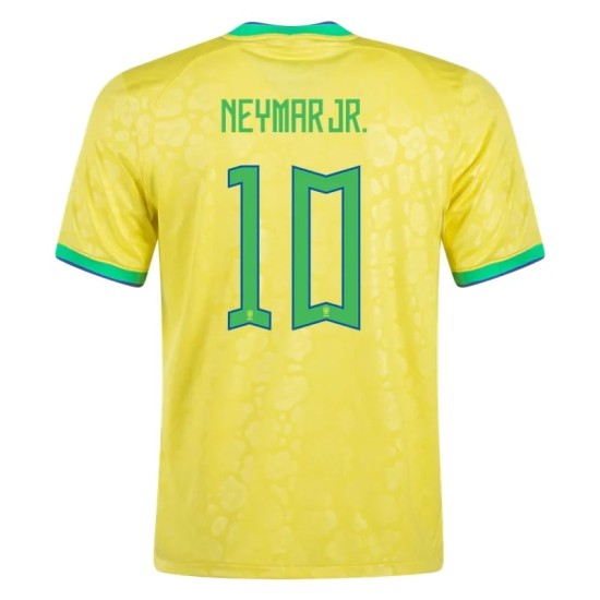 Neymar #10 Brésil Maillot Domicile Coupe du Monde 2022