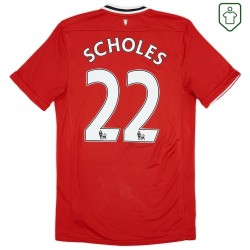 Maillot rétro domicile homme Manchester United 2011/12 Scholes #22