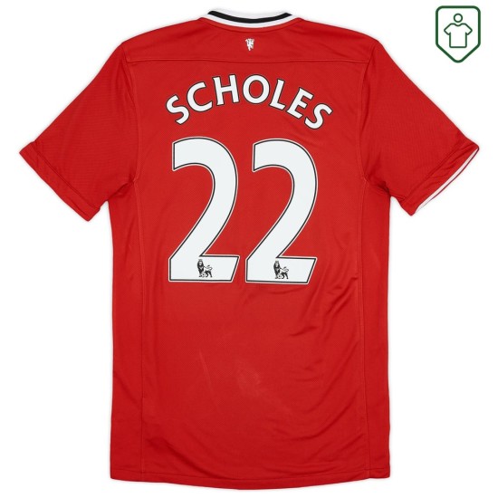 Maillot rétro domicile homme Manchester United 2011/12 Scholes #22