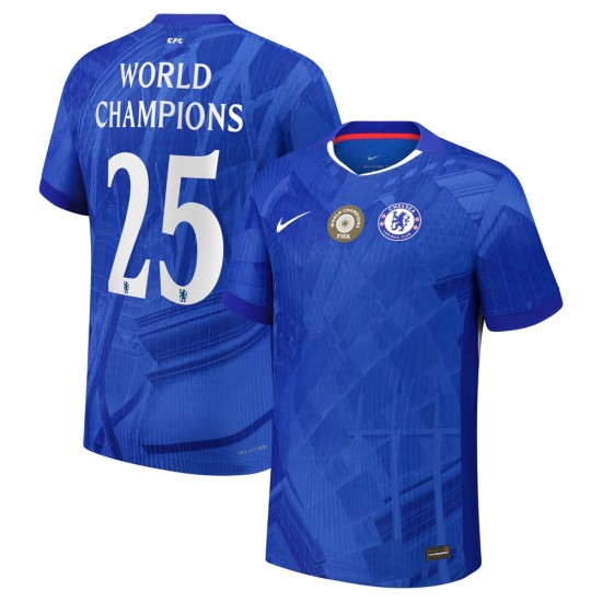Maillot Domicile Chelsea 2025/26 Homme - Champions du Monde n°25 Maillot Domicile Chelsea 2025/26 Homme - Champions du Monde n°25