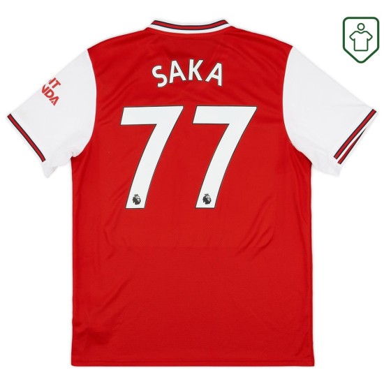 Maillot rétro domicile homme Arsenal 2019/20 Saka #77
