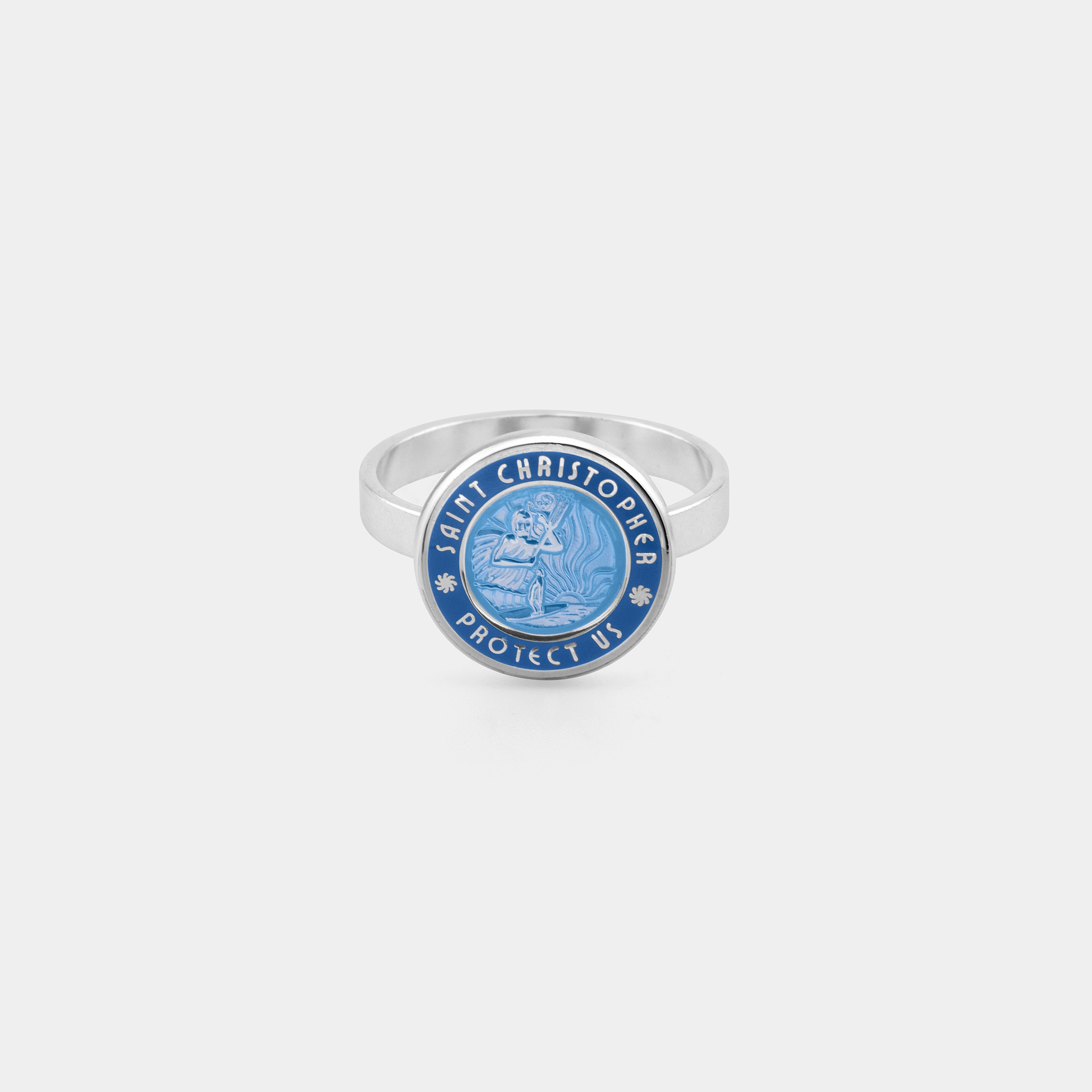 Bague Saint-Christophe - Bleu denim