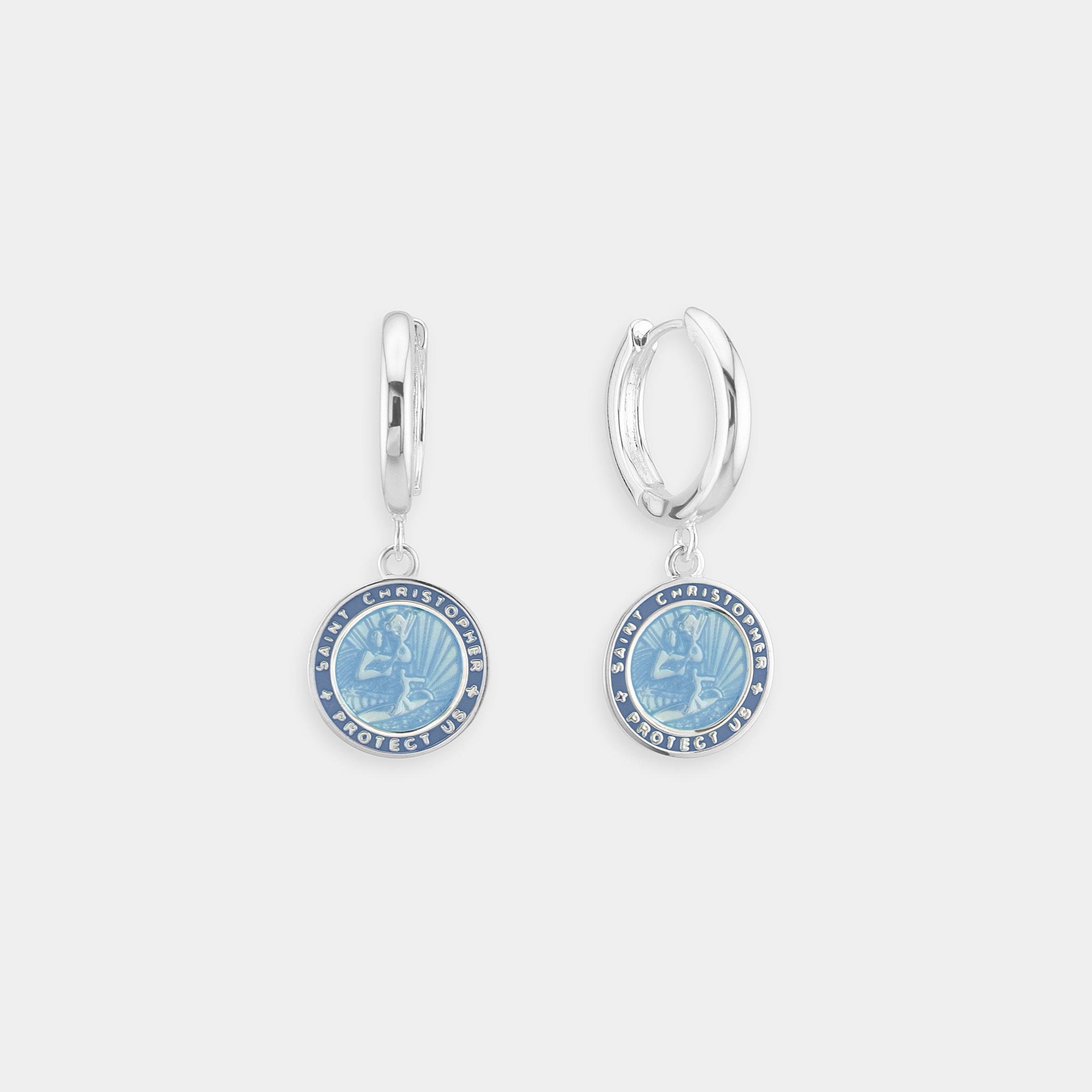 Boucles d'oreilles Saint-Christophe - Bleu denim