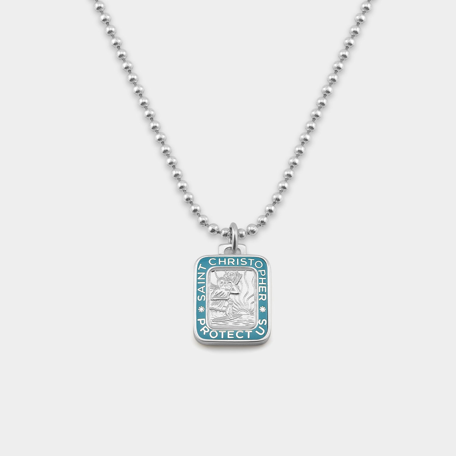 Rectangle - Argent / Bleu clair